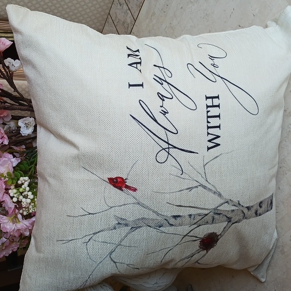 Other - Decorative 20x20" square pillow with cardinals in tree & script..see pics..New